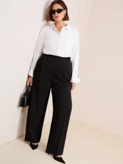 Zwart - Friends Like These Premium broek met wijde pijpen en elastiek aan de achterkant