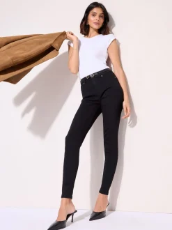 Zwart - Friends Like These jegging met hoge taille