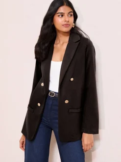 Zwart - Friends Like These Edge To Edge Ponte maatgesneden blazer