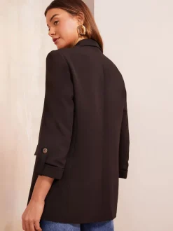 Zwart - Friends Like These maatgesneden blazer met mouwdetails