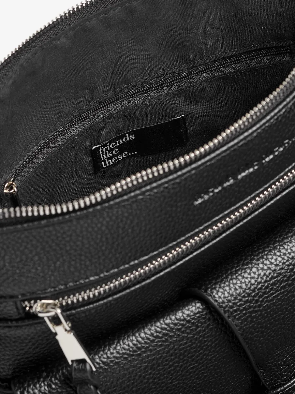 Zwart - Friends Like These Medium imitatieleren messenger bag