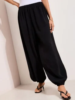 Zwart - Friends Like These Balloon Trousers With Elasticated Waist
