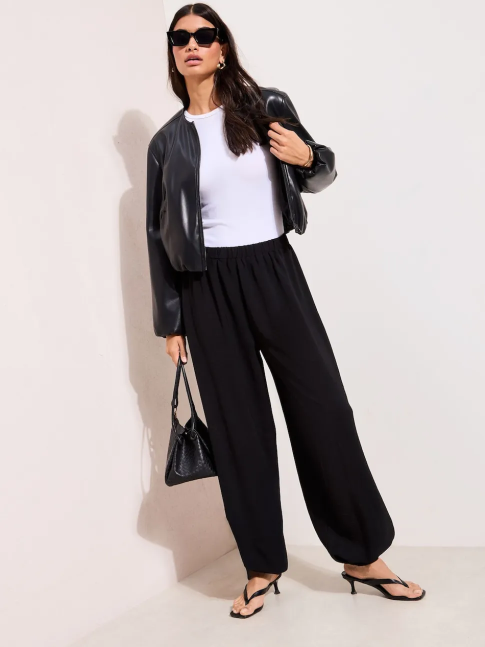 Zwart - Friends Like These Balloon Trousers With Elasticated Waist