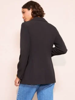Zwart - Friends Like These Cinched Waist Blazer