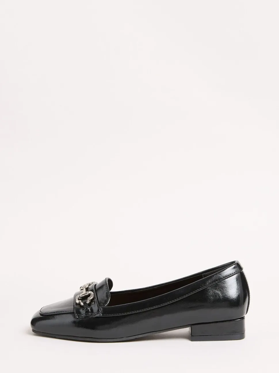 Zwart - Friends Like These Snaffle Square Toe Low Block Heel Comfort Faux Leather Loafer Shoes