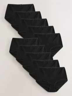 Zwart - Full Briefs Cotton Knickers 10 Pack