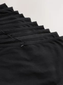 Zwart - Full Briefs Cotton Knickers 10 Pack