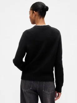 Zwart - Gap Cotton Cable Knit Jumper