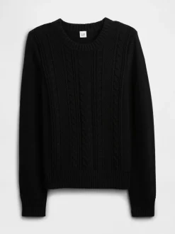 Zwart - Gap Cotton Cable Knit Jumper