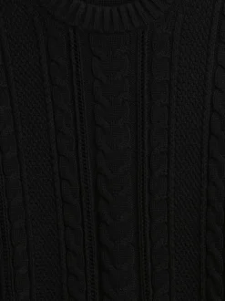 Zwart - Gap Cotton Cable Knit Jumper