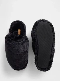 Zwart - Gap Faux Fur Slippers