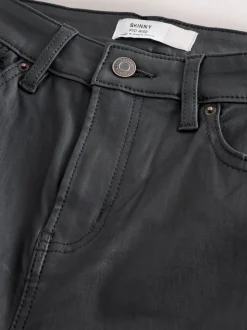 Zwart - Gecoate denim skinny jeans