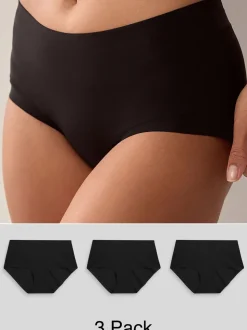 Zwart - Geen zichtbare onderbroeklijn comfortabele slips verpakking van 3