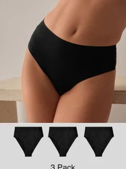 Zwart - Geen zichtbare onderbroeklijn comfortabele slips verpakking van 3