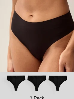 Zwart - Geen zichtbare onderbroeklijn comfortabele slips verpakking van 3