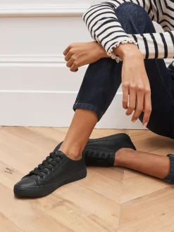 Zwart - Gelakte honkbalsneakers