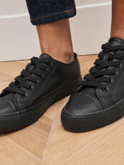 Zwart - Gelakte honkbalsneakers