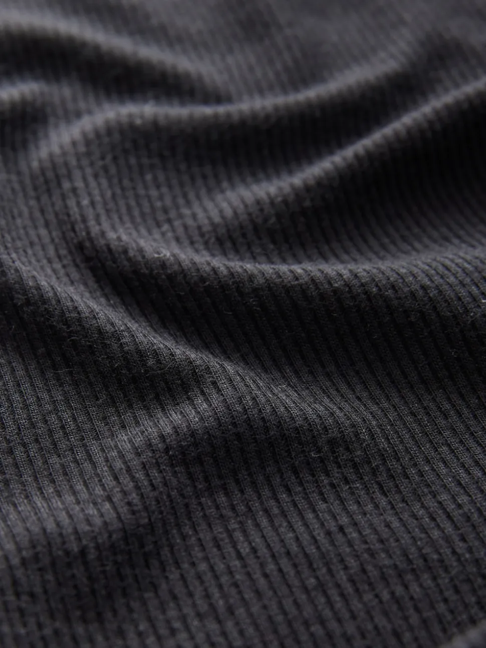 Zwart - Geribbelde Henley-bodysuit met lange mouwen