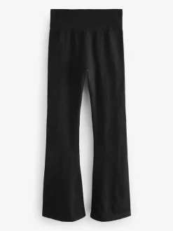 Zwart - Geribbelde kickflare leggings