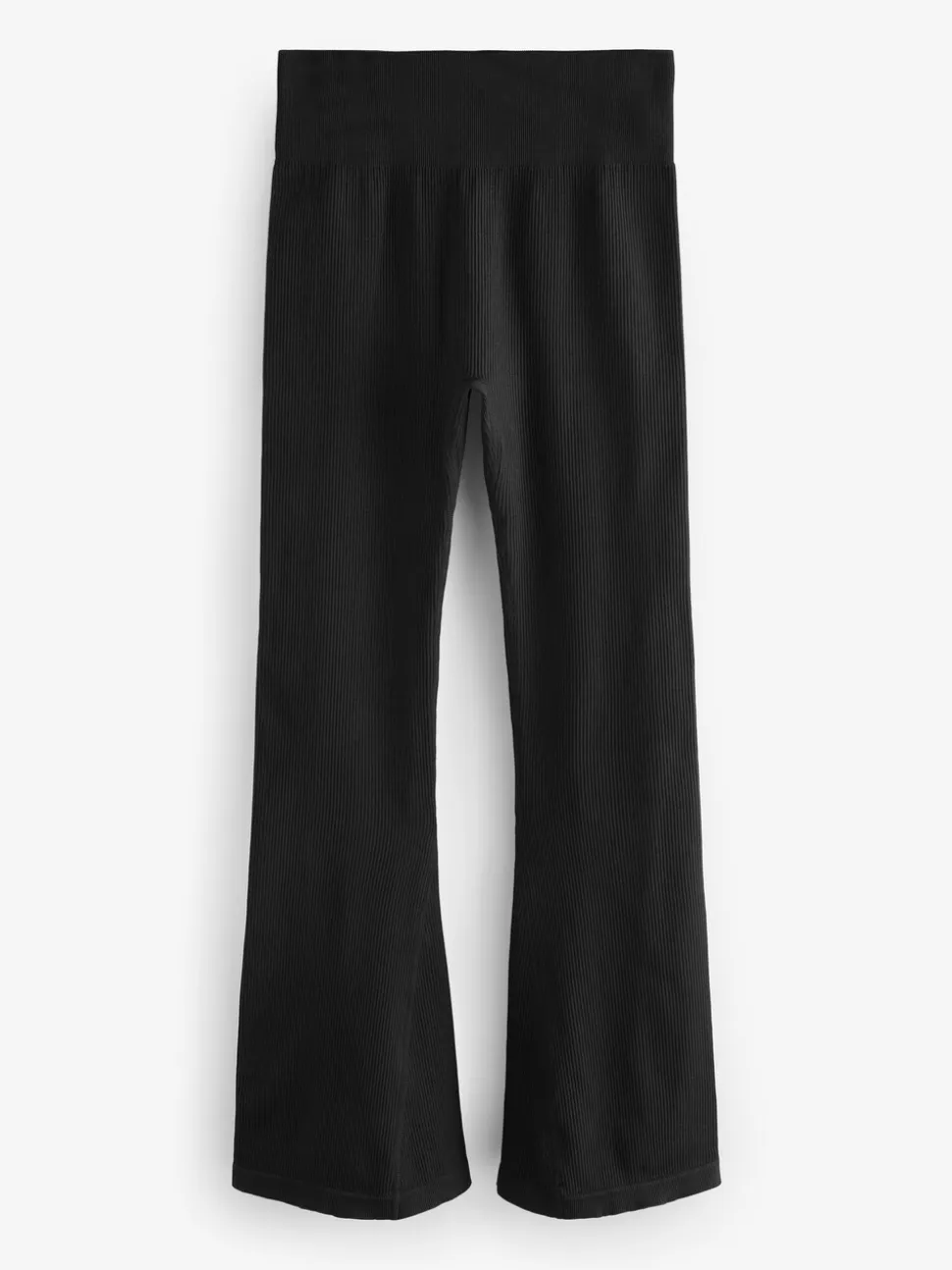 Zwart - Geribbelde kickflare leggings