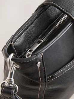 Zwart - Gestructureerde Messenger-tas