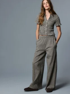 Zwart - Gingham Short Sleeved Shirt