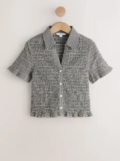 Zwart - Gingham Short Sleeved Shirt