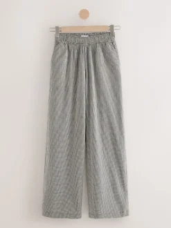 Zwart - Gingham Wide Leg Trousers