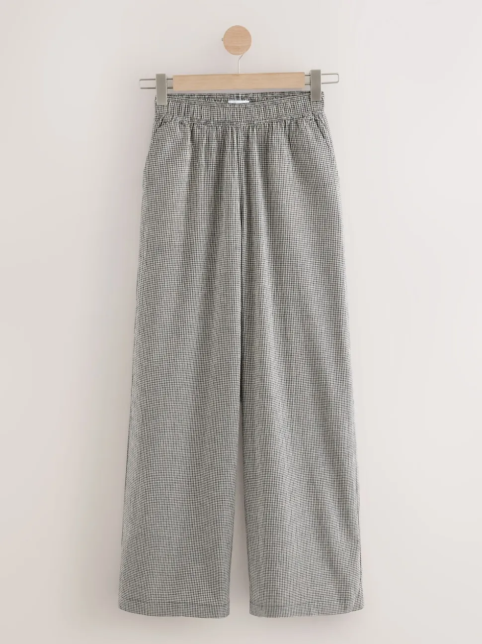 Zwart - Gingham Wide Leg Trousers