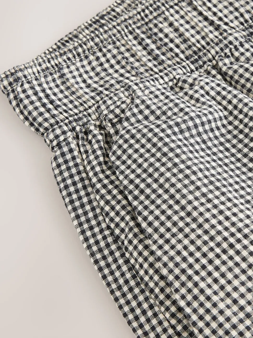 Zwart - Gingham Wide Leg Trousers