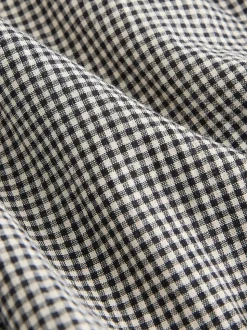 Zwart - Gingham Wide Leg Trousers