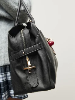 Zwart - Grote shopper met bedeltjes