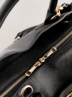 Zwart - Grote shopper met bedeltjes