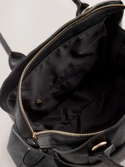 Zwart - Grote shopper met bedeltjes