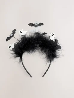 Zwart - Halloween-vliegende-vleermuizen-haarband