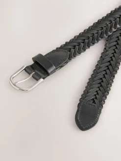 Zwart - Hand Plaited Leather Belt
