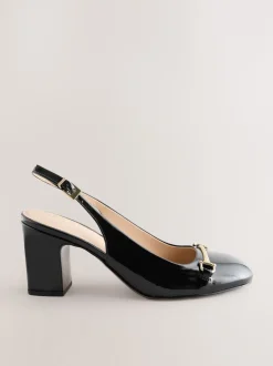 Zwart - Hardware Slingback Block Heels