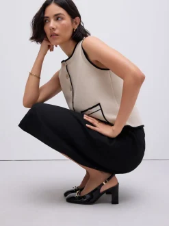 Zwart - Hardware Slingback Block Heels