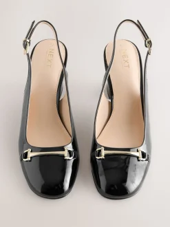Zwart - Hardware Slingback Block Heels