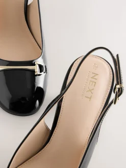 Zwart - Hardware Slingback Block Heels