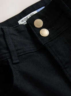 Zwart - High Rise stretchy Jeans met wijde pijpen
