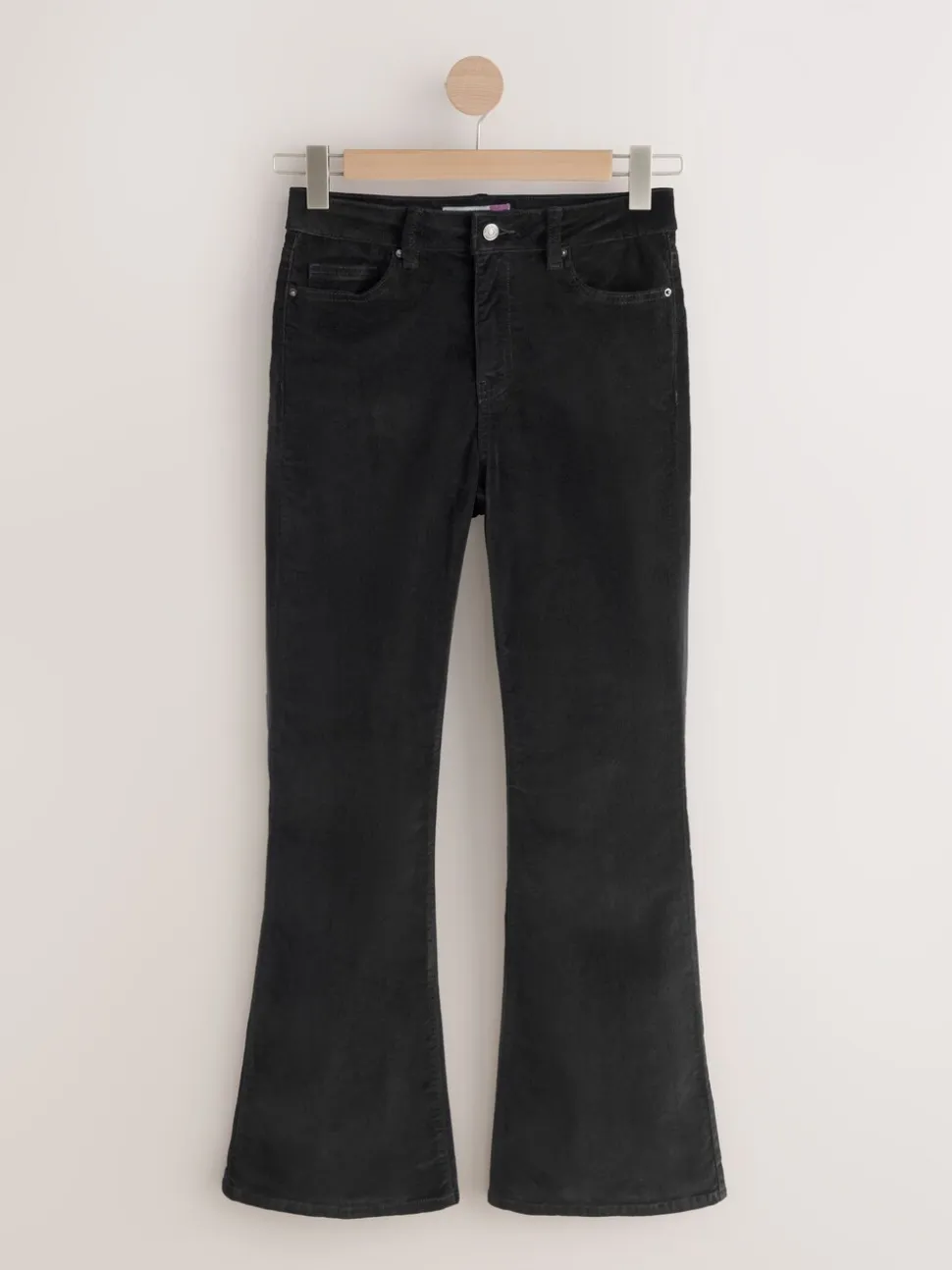 Zwart - High Rise Velvet Cord Flare Jeans