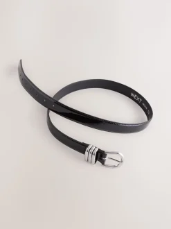 Zwart - High Shine Regular PU Belt