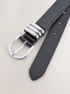 Zwart - High Shine Regular PU Belt