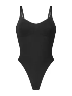 Zwart - Hunkemöller naadloze hoogopgesneden Enhancing shapewear stringbody