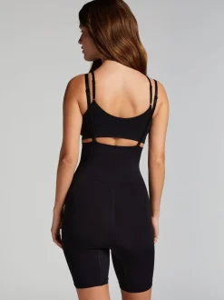 Zwart - Hunkemoller naadloze verbeterende dijenafslankende Shapewear bodysuit van 100% katoen
