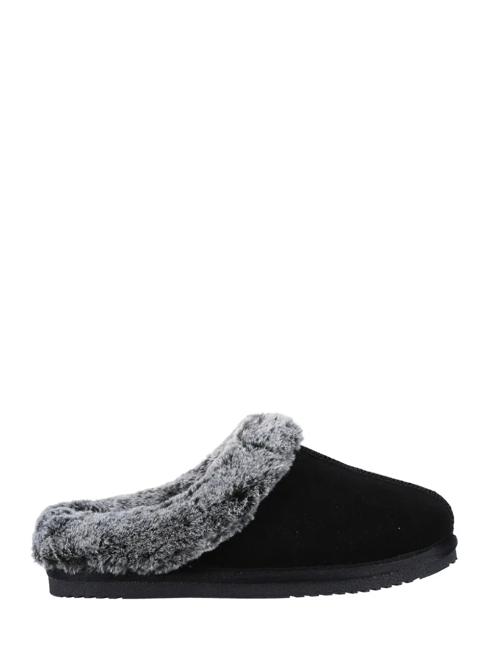 Zwart - Hush Puppies Amara winterpantoffels met imitatiebontvoering