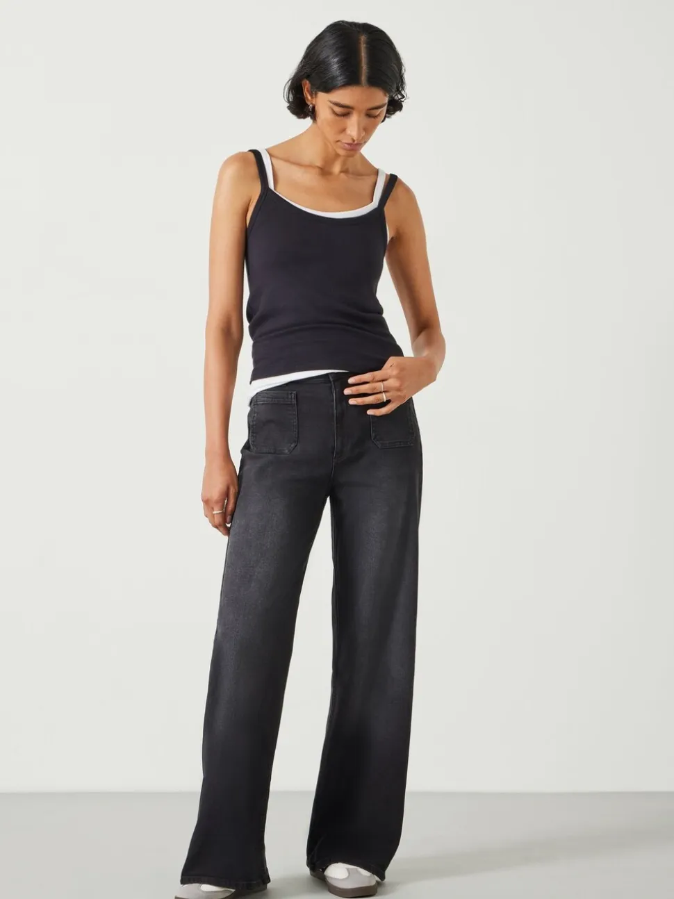 Zwart - Hush Rowan jeans met uitlopende pijpen