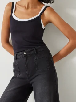 Zwart - Hush Rowan jeans met uitlopende pijpen