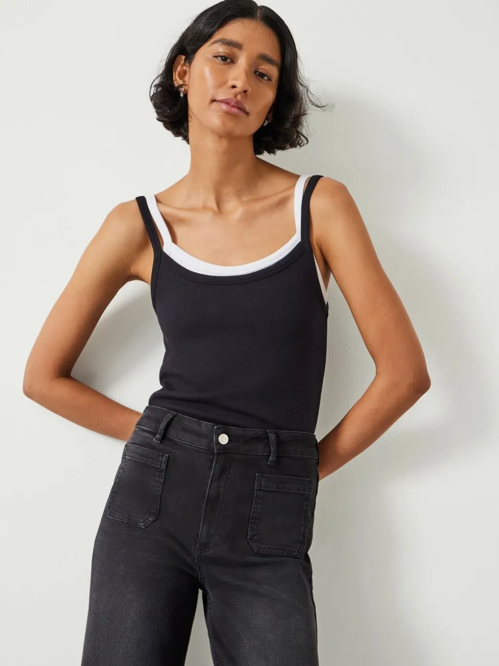 Zwart - Hush Rowan jeans met uitlopende pijpen